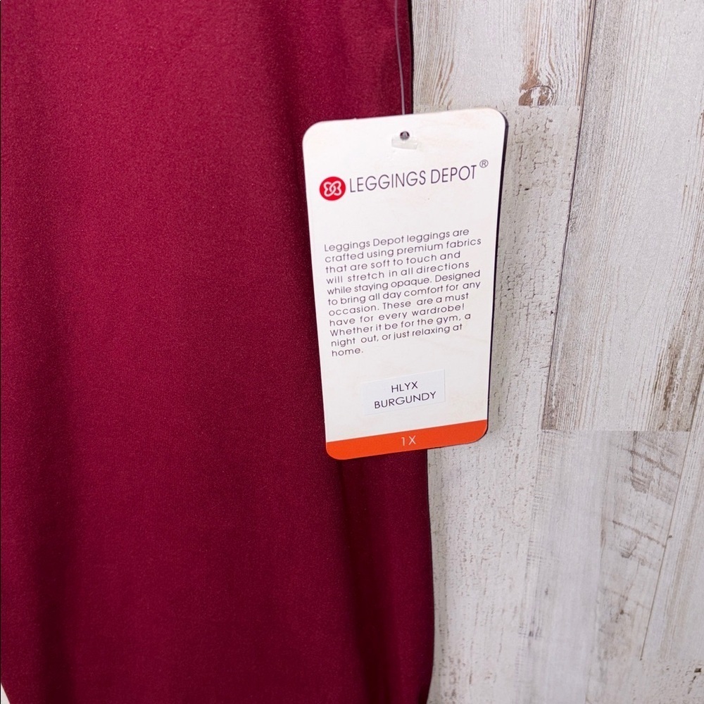 Leggings Depot Burgundy Leggings Size 1X - Picture 4 of 12